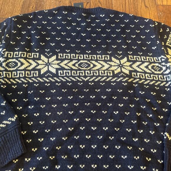 NEW Polo Ralph Lauren Snowflake Cotton Cashmere Sweater Mens Large Christmas Ski - Picture 7 of 7